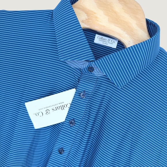 Collars & Co. Other - Collars & Co Featherweight Flex Polo Shirt Men's Relaxed 3XL Woodmont Blue NEW